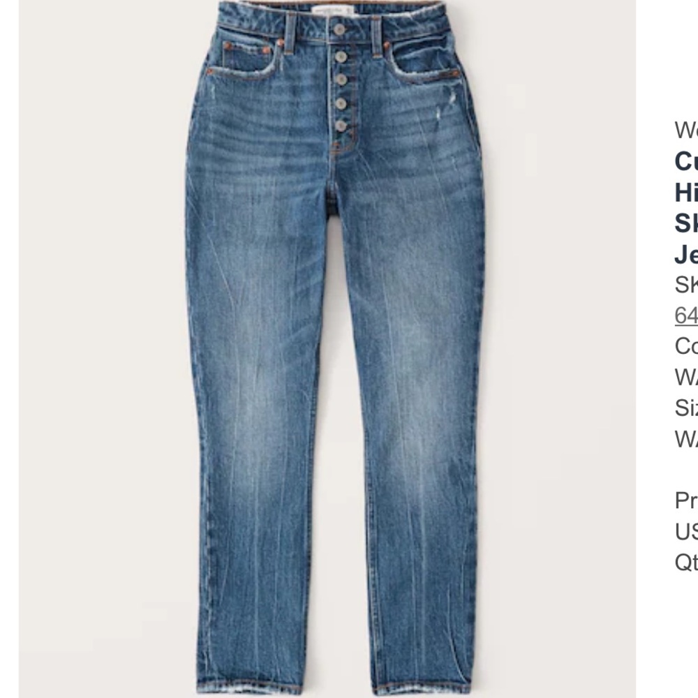 Abercrombie curve love high rise skinny jeans